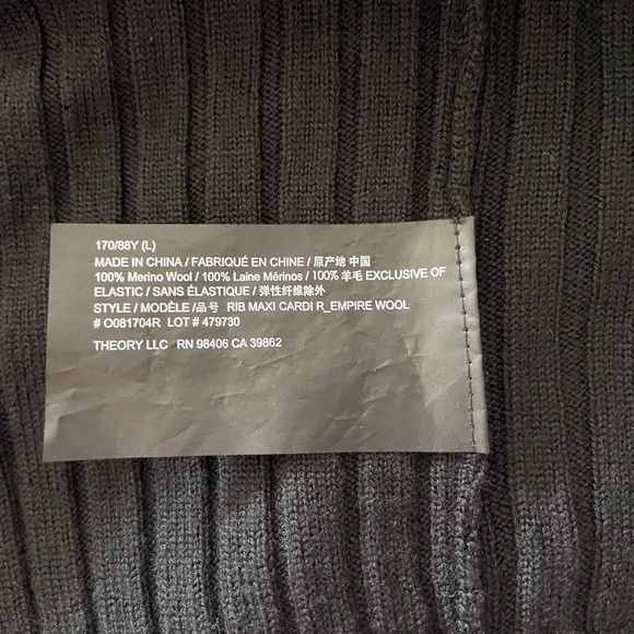 Theory Merino Wool Long Cardigan - Picture 5 of 5